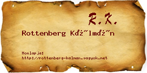 Rottenberg Kálmán névjegykártya